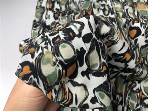 Fastvævet viscose - abstrakt mønster i fineste farver